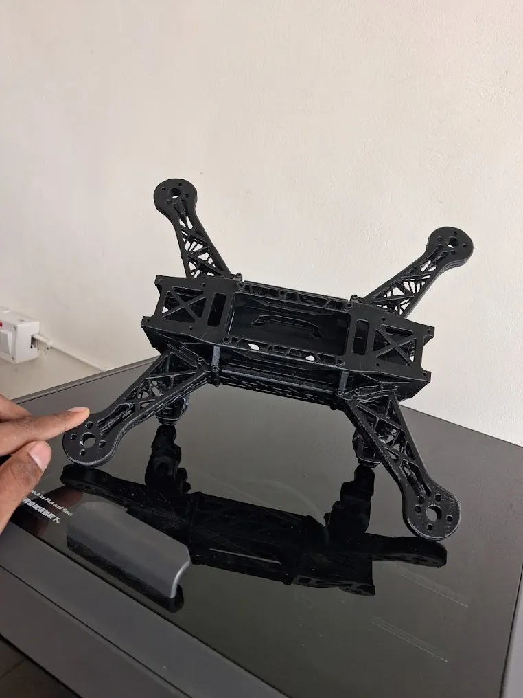 Assembled 3D printed drone frame