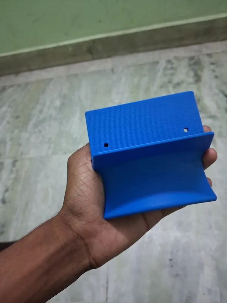 Blue 3D printed prototype bracket